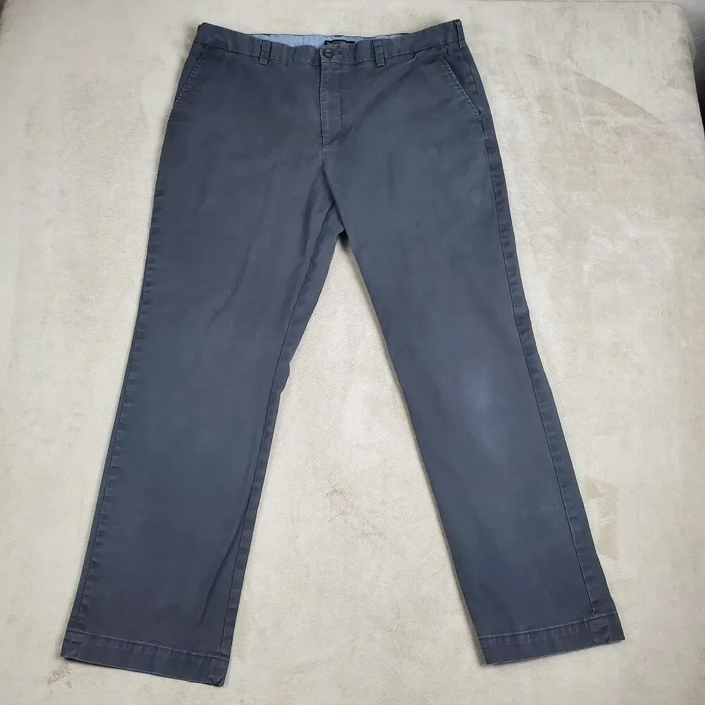 Banana Republic Aiden Chino Pants Mens 38x30 Gray Classic Fit Stretch Casual